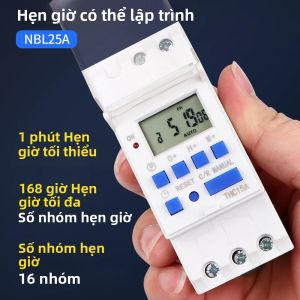 Màn Hình LCD Kỹ Thuật Số Hiển Thị Hẹn Giờ 168 Giờ Có Thể Lập Trình Điều Khiển Thời Gian Điện Tử 220V DIN Đường Sắt Hàng Tuần Ngày Giờ Rơ Le Thông Minh