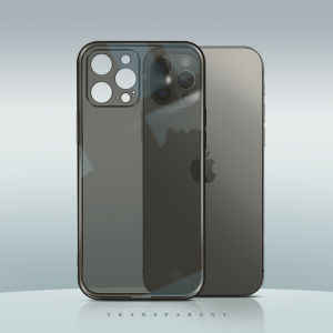 Transparent Black Full Cover Lens Anti-Fall Soft Shell for 15Promax 16 13 14 XR XSMax 8Plus Personality Simple 11Pro New Model 12 Frosted Phone Case