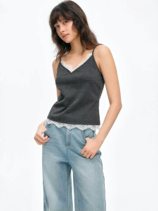 DUSHU | Lace Trimmed V-Neck Slenderizing Vest