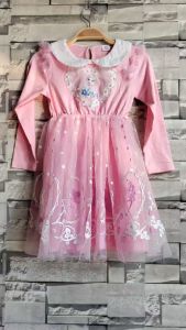 Gaun Putri Disney Elsa + Aksesori Set 6 pcs (Hadiah Gratis) Kostum Tutu Pesta Ulang Tahun Anak Perempuan