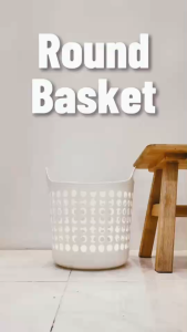 idee ตะกร้าพลาสติกทรงกลม แบบนิ่ม (รุ่น PN861) มีหูหิ้วใช้งานสะดวก ขนาดใหญ่ใส่ของได้เยอะ ยืดหยุ่น ทนทาน