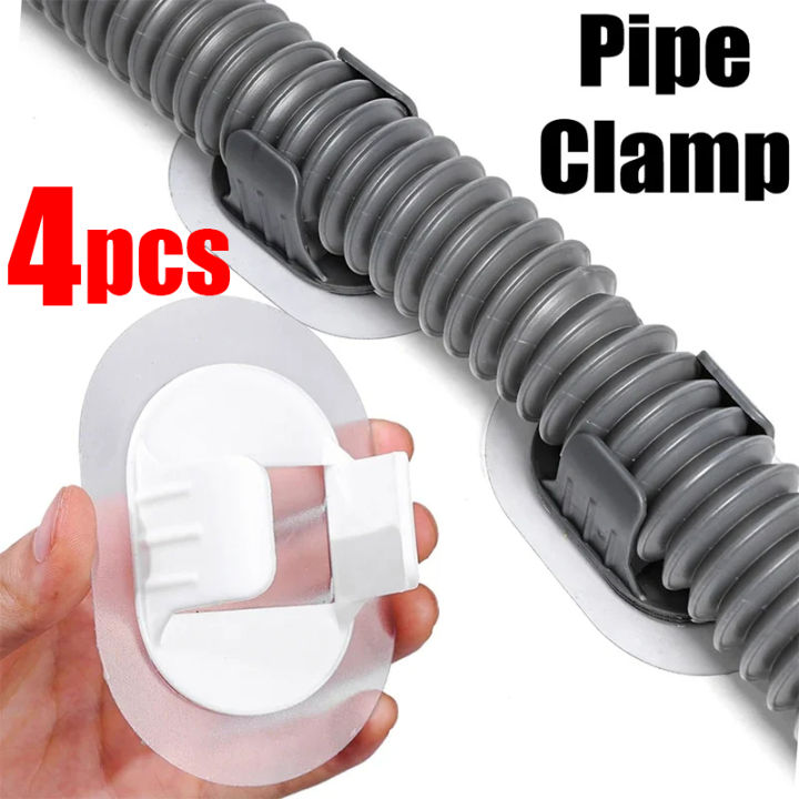 4pcs Bathroom Water Drain Pipe Clamp Fixing Clip Washing Machine Tube