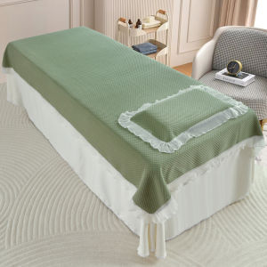 Professional Salon Knitted Cotton Massage Bed Sheet with Hole Versatile Four Seasons Medical Beauty Therapy Treatment Table Cover