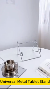 Metal Desktop Stand Compatible with Tablets Phones Books & Photo Albums Triangle Structure for Stability Sleek Minimalist Design Suitable for Home Office & Travel Use