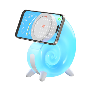 Brifit Conch Night Light LED Lamp Touch Light Adjustment RGB Color Change Support Mobile Phone Wireless Charger Magsafe Magnetic Charging Hidden Bracket Touch Table Lamp Suitable for Decorating Offices Study Rooms Living Rooms Bedrooms Etc.