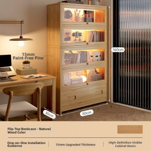 ZHUOHE | Acrylic Display Wooden Bookcase with Door