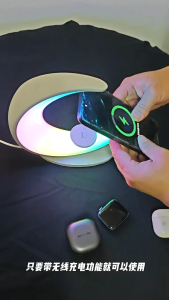 Multifunction Wireless Charger Stand RGB Night Light for iPhone 1716 15 14 13 Samsung Xiaomi Huawei 15w Fast Charging Station