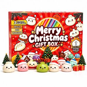 Bandai | New Product 2026 24 Day Countdown Calendar Bun New Squishy Bun Bao Bun Christmas Gift Bun Pinch Music Blind Box