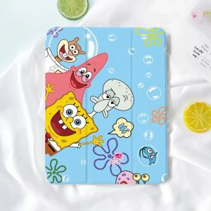 Potdemiel | Ốp Bảo Vệ Hình Patrick Star Hoạt Hình Cho iPad Air 10.9 Inch iPad Pro 11 Inch M2/M3/M4 Mini 7 Có Giá Đỡ Bút Chống Sốc Dành Cho Máy Tính Bảng Apple