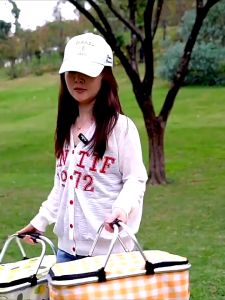 Premium Foldable Picnic Basket With Thermal Insulated Layer For Outdoor Meal Dining Waterproof
