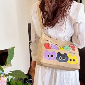 🔥กระเป๋าสะพายข้าง แฟชั่นฤดูใบไม้ผลิ ฮิตมากตอนนี้ กระเป๋านาดใหญ่จุของได้เยอะ เรียบง่าย เข้ากับทุกการแต่งกาย