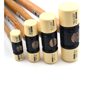 VESSEL Double-headed Plastic Hammer 1Pcs Wooden Handle Shock-absorbing Floor Hammer Replaceable Soft-faced Head NO.70 Series