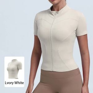 New Womens High-Elastic Yoga Jacket — Form-Fitting "Naked-Feel" Running & Fitness Top (Short Sleeve)