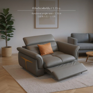 โซฟาเบาะหนังแท้หลากหลายฟังก์ชั่น - สไตล์โมเดิร์น ปรับง่าย โซฟา เกมมิ่ง เบด ไฟฟ้า  ปลาย เตียง โซฟานอน เก้าอี้บีนแบ็กสไตล์นอร์ดิก Lazy sofa