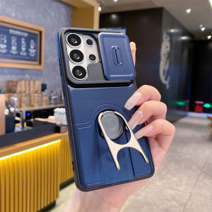 Magnetic Stand Folding Holder Phone Case for Samsung S26 Ultra S25 Edge S24 FE S23 Plus Slide Camera Protection Back Cover