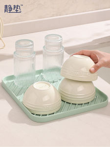 จานเก็บของแบบใสสำหรับวางบนเคาน์เตอร์สแตนเลส จานรองแก้ว จานรองจาน จานรองอุปกรณ์เครื่องมือครัว ความจุขนาดใหญ่ แผ่นรองสำหรับจัดระเบียบ