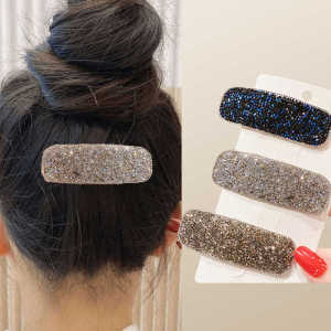 กิ๊บติดผมรูปตัว B ประดับเพชรสไตล์เกาหลี กิ๊บติดผมแบบหนีบข้างหลังศีรษะ แฟชั่นเกาหลี วัสดุอื่นๆ ราคาไม่เกิน 10 หยวน