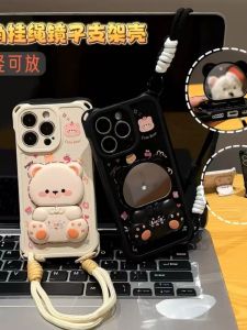 Cute Bear Lanyard Compatible with OPPO Findx9pro X8Reno15pro/14/13/10pro New K12s Realme15/13pro Womens A6GT8 Corner Phone Case