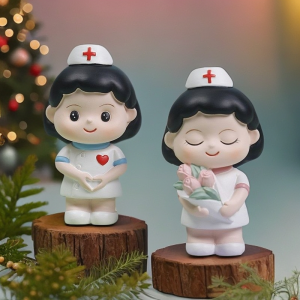 Nurses Day Ornaments Nurse Sister Dolls Hand-Made Office Collections Resin Crafts Gift Ornaments Hospital Outpatient Tabletop Office Ornaments Home Decorations Character Decorations Christmas Small Gifts Flower Pots Micro-Landscape Decoratio...