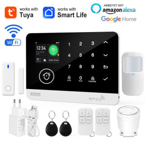 Tuya Smart Security Burglar Alarm System WiFi GSM Home Wireless Alarm Kit 24-hour APP Real-time Alarm Supports Volume Adjustment