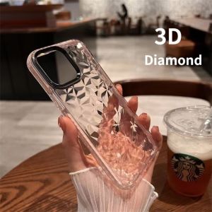 Cho iPhone 6 6S 7 8 Cộng Với X XR XS Max 11 12 13 14 Pro Max Cộng Với Sang Trọng kẹo màu pha lê 3D Kim Cương mềm silicon Trường Hợp