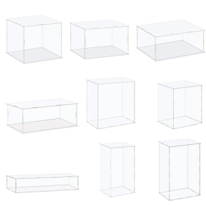 Tủ Trưng Bày Acrylic Đế Trong Suốt Kết Hợp Hộp Bảo Vệ Đồ Chơi Nhân Vật Phong Cách Hiện Đại Chân Đế Cho Bộ Sưu Tập