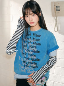 Original Hand-Painted Element Stripes เสื้อแขนกุดกันแดด Feytiy ป้องกันรังสียูวี แขนยาว โพลีเอสเตอร์ ฤดูร้อน 2025 สำหรับเยาวชนและคู่รัก