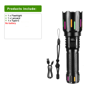 New Ultra Powerful Led Flashlight Super Bright Long Range Torch High Power Rechargeable Led Flashlight 1400000LM Camping Lantern