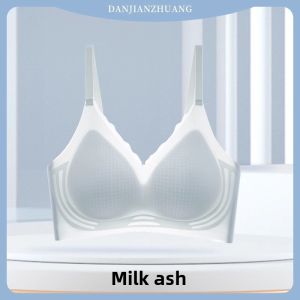 Womens Summer Thin Breathable Seamless Backless Wireless Bra Soft Support Gathered Chest Small Soft Cup Cool Feeling Underwear