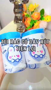 Túi Đựng Rác Dây Rút LUCK Cuộn 50 Và 100 Túi Chống Rò Rỉ Rác Size 45x50cm Chất Liệu Tự Phân Hủy