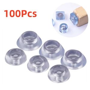 24-100pcs Transparent Silicone Table Chair Leg Mat Non-slip Wear-resistant Silent Furniture Foot Cover Wood Floor Protector Pads