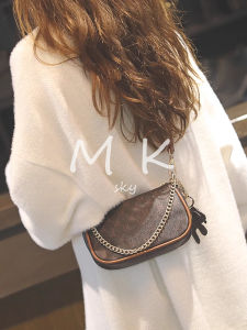 Fashionable Retro Underarm Womens Bag Single Shoulder Crossbody Chain MK SKY New Style Handbag Top Layer Cowhide Leather