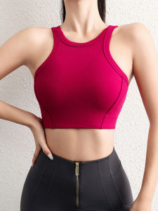 Quick Dry Breathable Yoga Sports Bra Womens Integrated Cup Fitness Top Shock Resistant One Piece Nylon Fabric No Steel Support