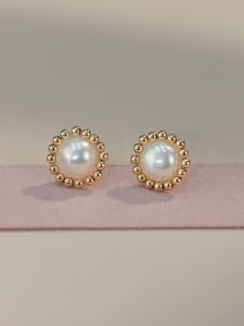 Cascillan Natural Freshwater Pearl 14K Gold Plated Earrings Simple Elegance No Piercing Clip-On Ins Niche Gold Jewelry