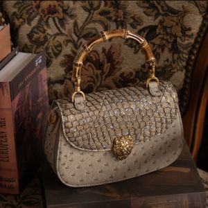 Designer Bamboo Node Genuine Leather Handbag Womens Shoulder Crossbody Bag Fashionable Spring Summer New Arrival