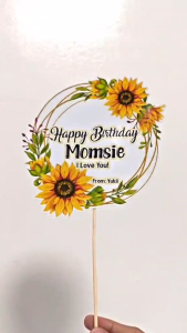 Sunflower theme cake topper