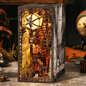 DIY Book Nook Kit Wooden Doll House 3D Puzzle Bookshelf Dollhouse Model Booknook Building Home Decoration For Christmas Gift