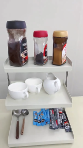 Kitchen Foldable Storage Rack Adjustable Height Coffee Machine Storage Bracket Rack