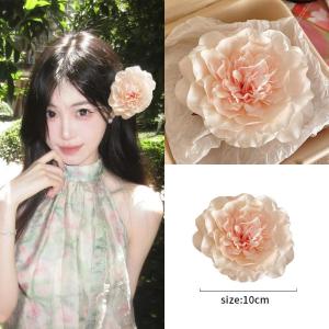 Beach Vacation Pink Flower Hair Clip Womens Hot Style Elegant Side Hair Card Headwear Floral Hair Accessories out