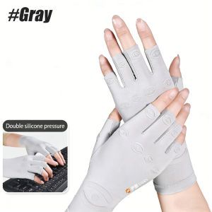 1Pair Compression Half-finger GlovesWrist Support Gloves for Men & Women Arthritis Relief Touchscreen Friendly for Daily Use