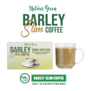 Natures Green Barley SLIM Coffee 7 in 1 Herbal and Health Coffee Mix with Barley Grass Green Coffee Extract Garcinia Cambogia Extract and Stevia (10 Sachets per box 15g per sachet)