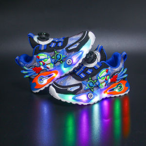 Glowing Running Shoes for Boys Breathable Lighting Net Shoes Childrens Soft Bottom Glow in the Dark Shoes Boys Athletic Footwear