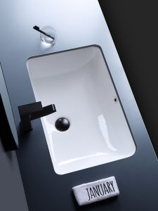 DOSC Square Undermount Ceramic Wash Basin Small Size High Capacity Bathroom Sink Kitchen Sink Bathroom Furniture Home Decor