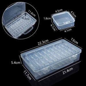 45/27/20/15pcs Nail Accessories Beaded Storage Box Plastic Parts Box Jewelry Clear Square Plastic Small Storage Box