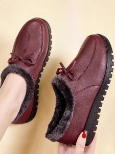 SHIPAILUO | Womens Winter Fleece Lined Soft Bottom Anti-slip Shoes Comfortable Cotton Shoes For Middle-aged And Elderly Warm And Stylish