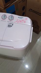 Mesin Cuci 2 Tabung SHARP EST80 MW 8 Kg Low Watt Cuci dan Kering