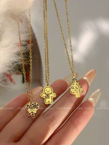 Christmas Joy Titanium Steel Necklace: A Non-Fading Luxury Clavicle Chain for Women