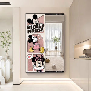 Mickey Push-Pull Hidden Full-Length Mirror Hanging Painting Invisible Dressing Mirror Decorative Painting Entrance Wall Painting with Mirror Can Block