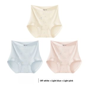 miiow | Womens Modal Lace Triangle Panties Breathable Antibacterial Comfortable High Waist Cotton Crotch Short Shorts Non-Muffling