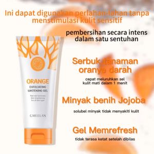 Gmeelan Orange Exfoliating Whitening Gel 100g Skincare Eksfoliasi Piling Peeling Pembersih Wajah Badan Cocok Mengurangi Komedo